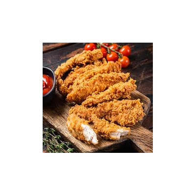 Crumbed Spicy Chicken Strips (+-300g Tray)